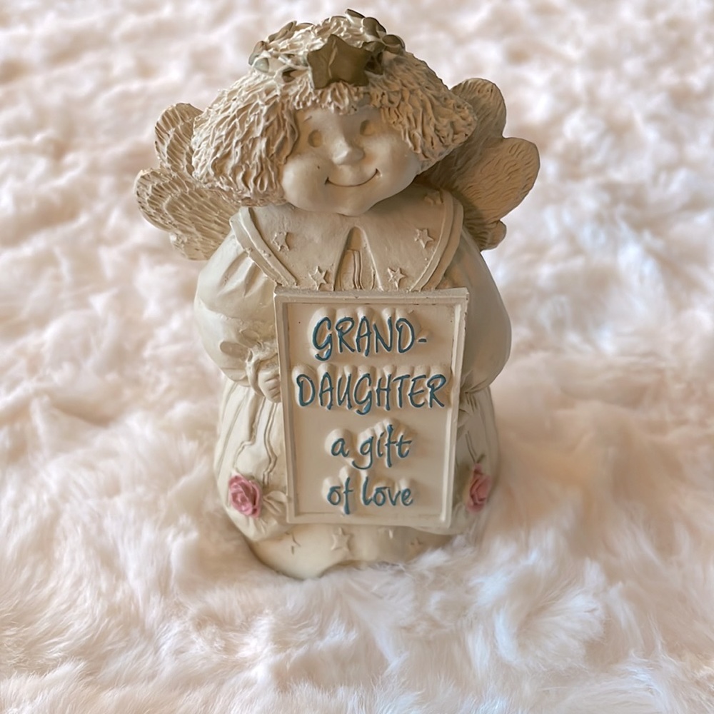 👼Vtg Angel Cherub, Abbey Press Grand Daughter A Gift Of Love Figurine👼